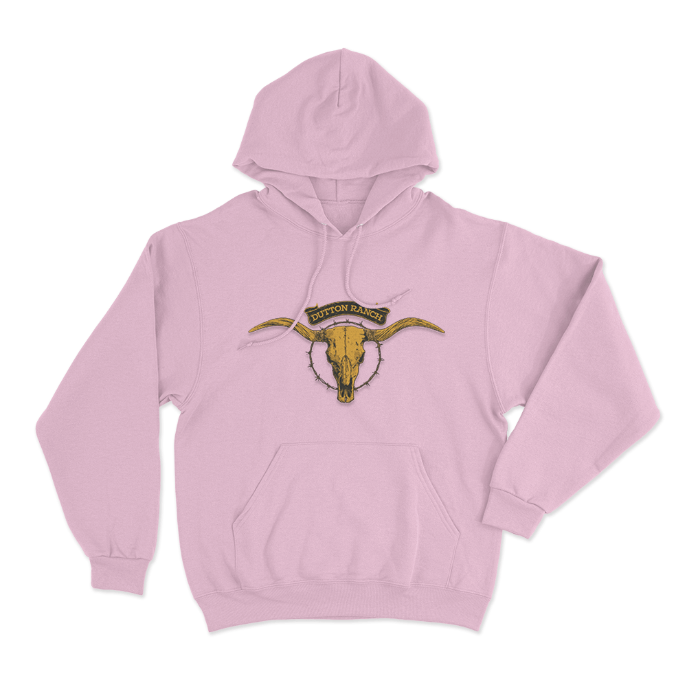 Dutton Ranch Barbed Wire Skull Unisex Hoodie Pink Dutton Ranch Barbed Wire Skull Unisex Hoodie Pink