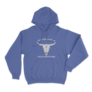 Dutton Ranch Steer Skull Unisex Hoodie Blue