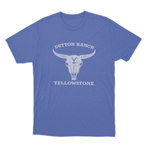 Dutton Ranch Steer Skull Unisex T Shirt Blue