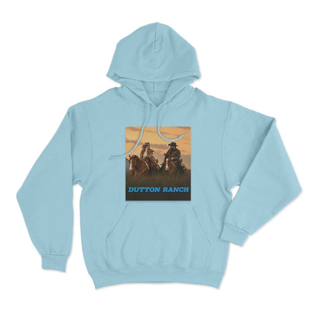 Dutton Ranch Sunset Ride Unisex Hoodie Sky Blue Dutton Ranch Sunset Ride Unisex Hoodie Sky Blue