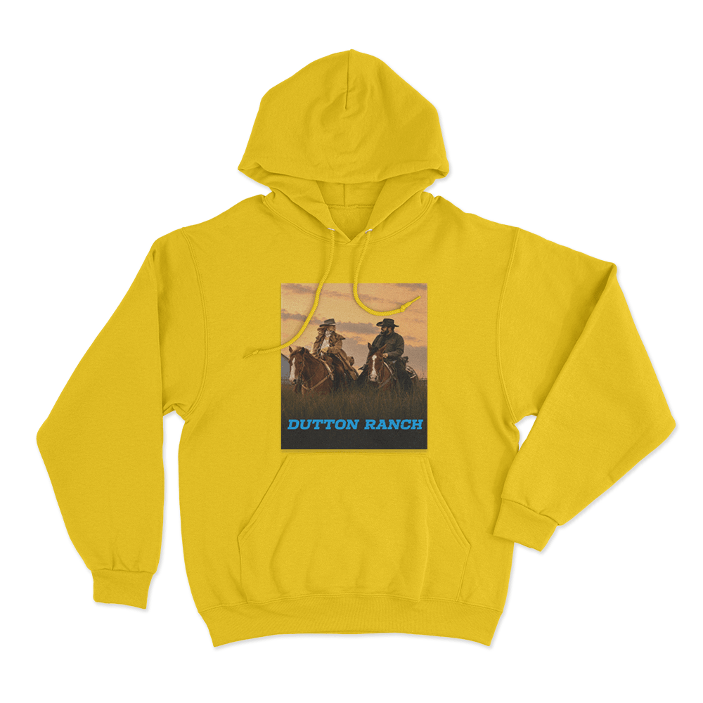 Dutton Ranch Sunset Ride Unisex Hoodie Yellow Dutton Ranch Sunset Ride Unisex Hoodie Yellow