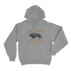Yellowstone Dutton Ranch Bison Unisex Hoodie Grey