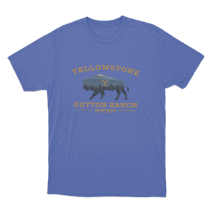 Yellowstone Dutton Ranch Bison Unisex T Shirt Blue
